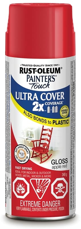 Rust-Oleum 253708 Spray Paint, Gloss, Apple Red, 340 g, Can – image 1