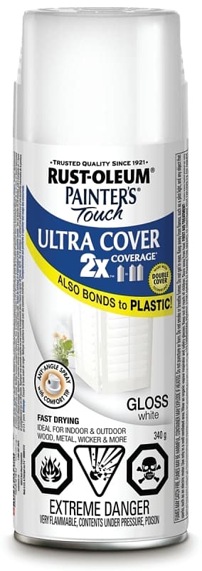 Rust-Oleum 253706 Spray Paint, Gloss, White, 340 g, Can – image 1