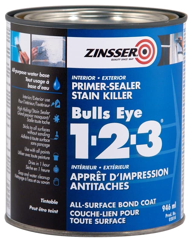 Zinsser Z02014 Primer, Flat, White, 946 mL, Can – image 1