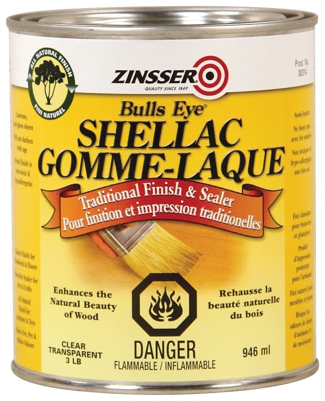 Zinsser Z00314 Shellac, Clear, Liquid, 946 mL, Can – image 1