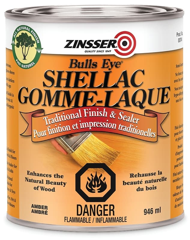 Zinsser Z00714 Shellac, Amber, Liquid, 946 mL, Can – image 1