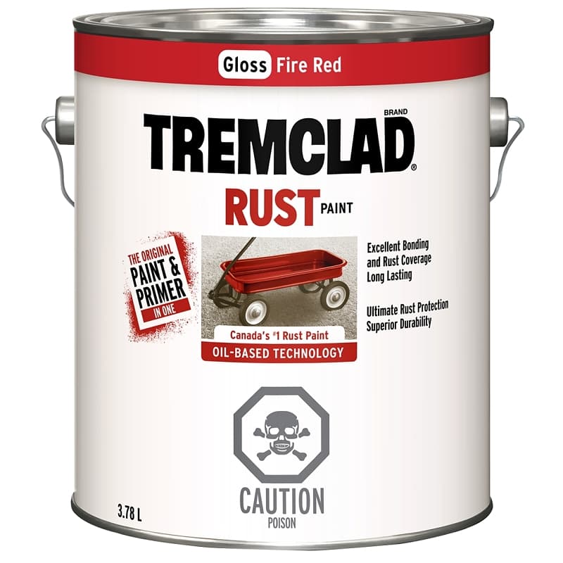 Tremclad 27049X155 Rust Preventative Paint, Oil, Gloss, Fire Red, 3.78 L, Can – image 1