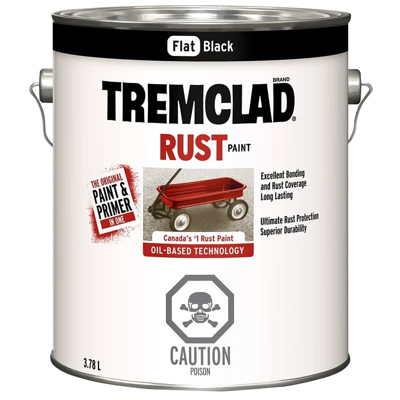 Tremclad 27048X155 Rust Preventative Paint, Oil, Flat, Black, 3.78 L, Can – image 1
