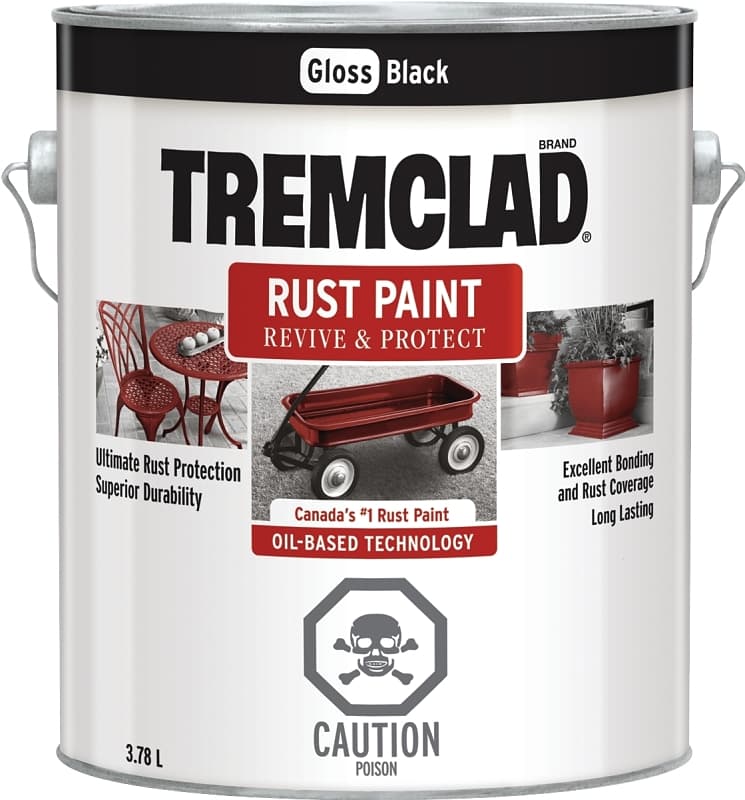 Tremclad 27026X155 Rust Preventative Paint, Oil, Gloss, Black, 3.78 L, Can – image 1