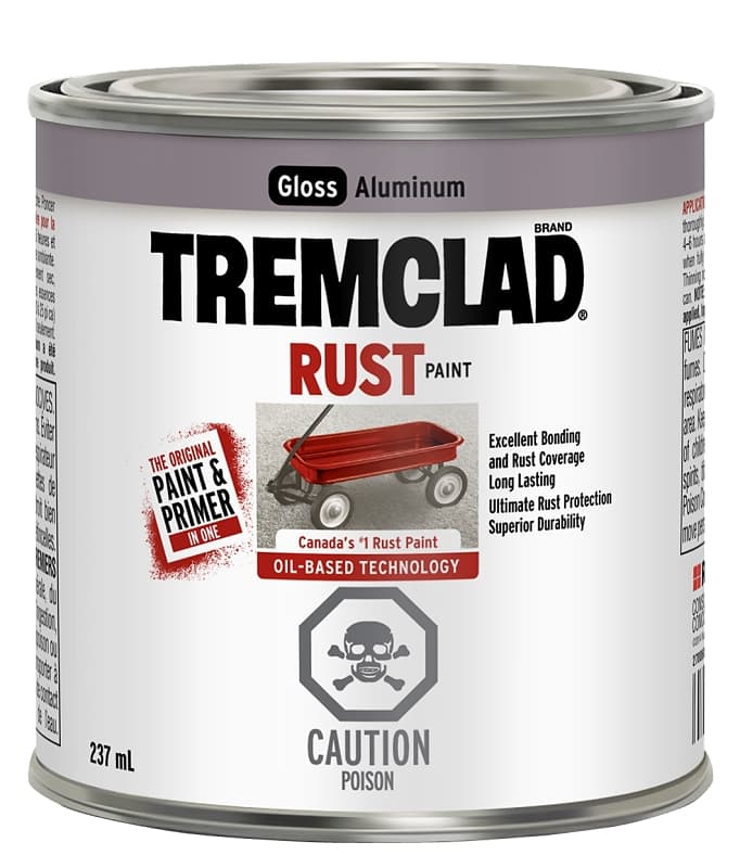 Tremclad 27006X125 Rust Preventative Paint, Oil, Gloss, Aluminum, 237 mL, Can – image 1