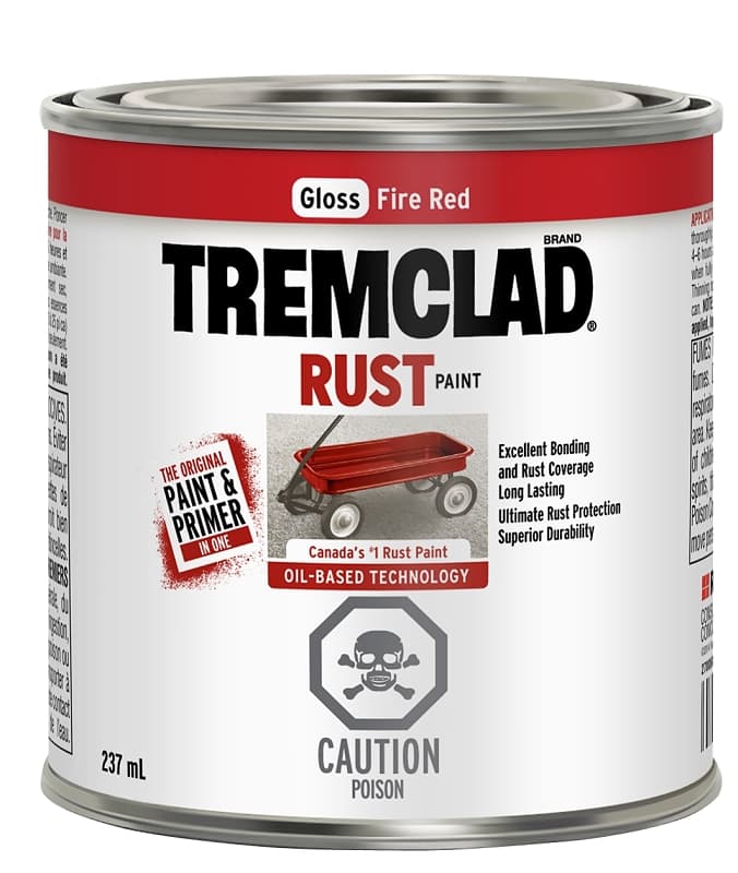 Tremclad 27049X125 Rust Preventative Paint, Oil, Gloss, Fire Red, 237 mL, Can – image 1