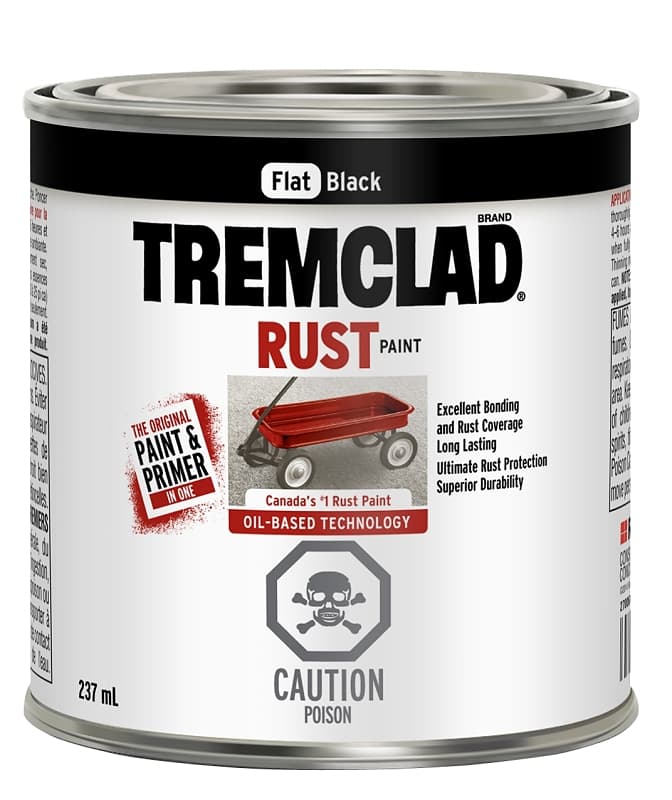 Tremclad 27048X125 Rust Preventative Paint, Oil, Flat, Black, 237 mL, Can – image 1