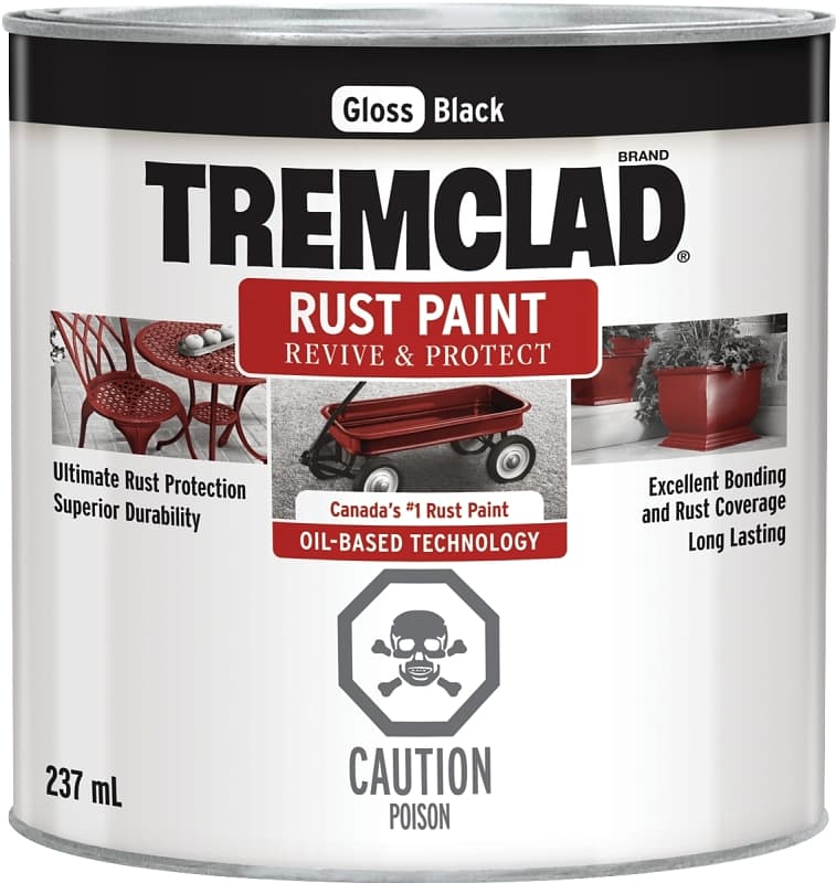 Tremclad 27026X125 Rust Preventative Paint, Oil, Gloss, Black, 237 mL, Can – image 1