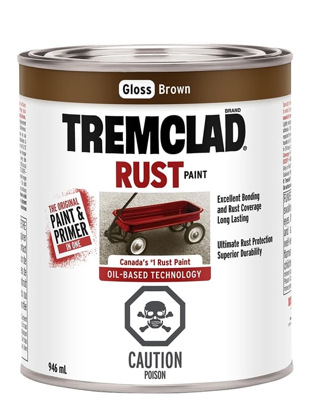 Tremclad 254920 Rust Preventative Paint, Oil, Gloss, Brown, 946 mL, Can, 66 to 110 sq-ft Coverage Area – image 1