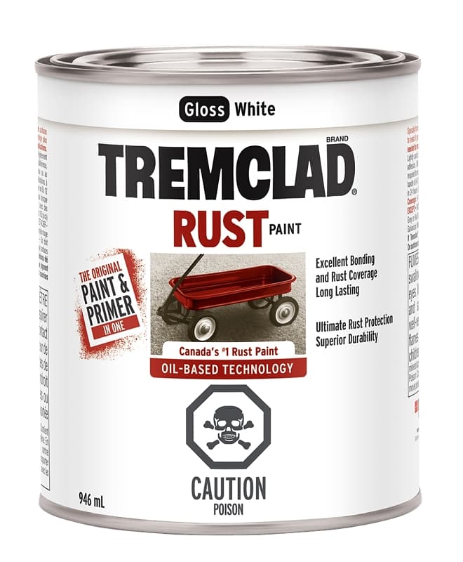 Tremclad 254924 Rust Preventative Paint, Oil, Gloss, White, 946 mL, Can – image 1