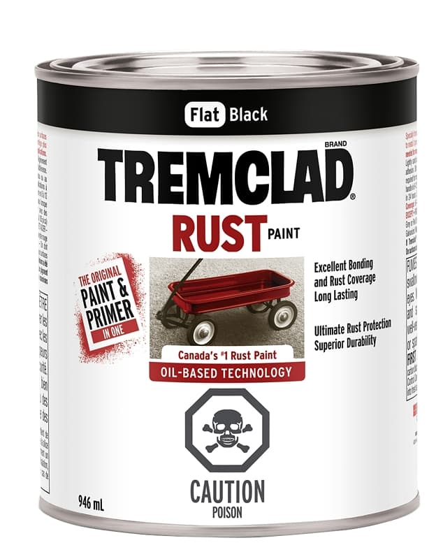 Tremclad 254932 Rust Preventative Paint, Oil, Flat, Black, 946 mL, Can – image 1
