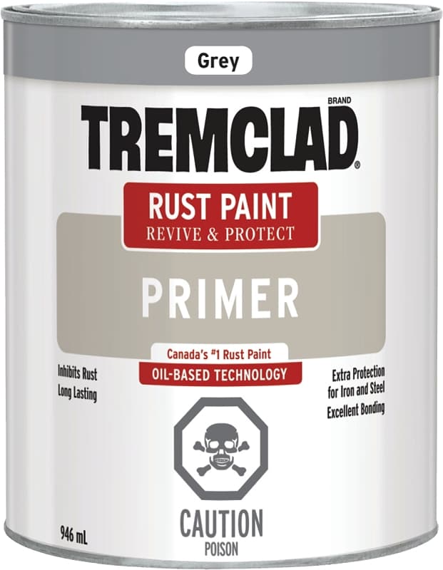 Rust-Oleum 254895 Rust Primer, Flat, Gray, 946 mL, Can – image 1