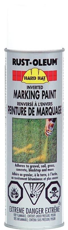 Rust-Oleum N2392838 Inverted Marking Spray Paint, Matte, White, 426 g, Can – image 1