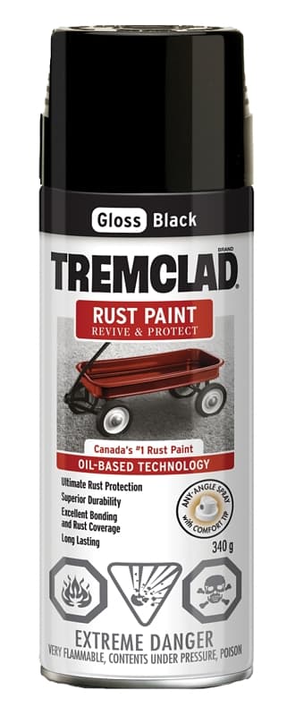 Rust-Oleum 27026B512 Rust Preventative Spray Paint, Gloss, Black, 340 g, Can – image 1