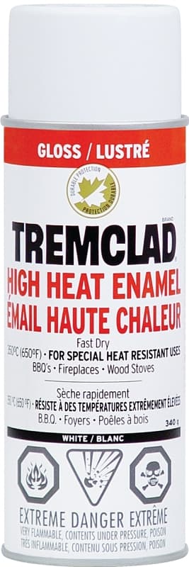 Tremclad 29304522 High Heat Spray Paint, Gloss, White, 340 g, Can – image 1