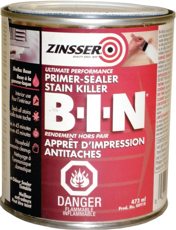 Zinsser Z00918 Primer, Flat, White, 473 mL – image 1