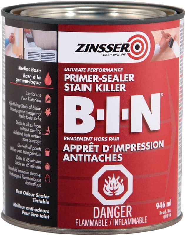 Zinsser Z00914 Primer, Flat, White, 946 mL – image 1