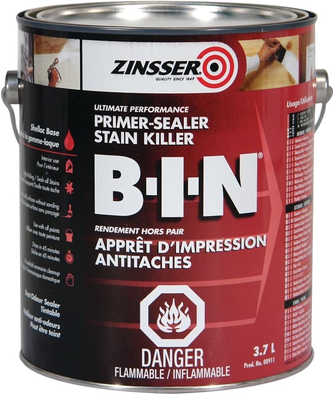 Zinsser Z00911 Primer, Flat, White, 3.7 L – image 1