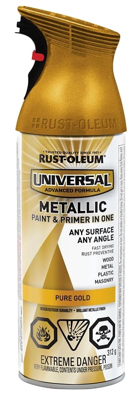 Rust-Oleum 246447 Metallic Spray Paint, Metallic, Pure Gold, 312 g, Can – image 1