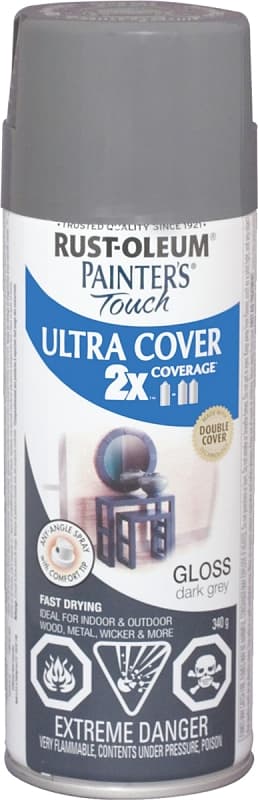 Rust-Oleum 253717 Spray Paint, Gloss, Dark Gray, 340 g, Can – image 1