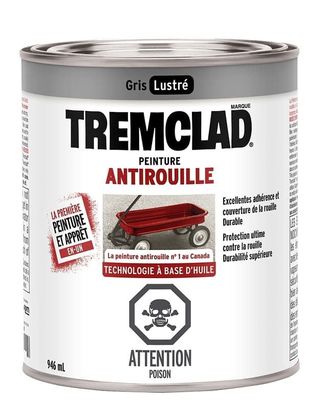 Tremclad 254908 Rust Preventative Paint, Oil, Gray, 946 mL, Can – image 1