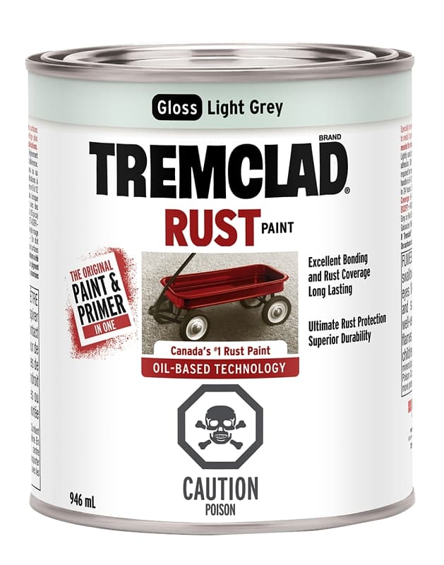 Tremclad 254914 Rust Preventative Paint, Oil, Gloss, Light Gray, 946 mL, Can, 66 to 110 sq-ft Coverage Area – image 1