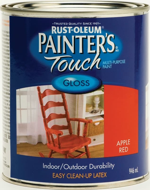 RUST-OLEUM PAINTER'S Touch 254921 Brush-On Paint, Gloss, Apple Red, 946 mL Can – image 1