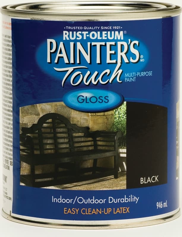 RUST-OLEUM PAINTER'S Touch 254937 Brush-On Paint, Gloss, Black, 946 mL Can – image 1