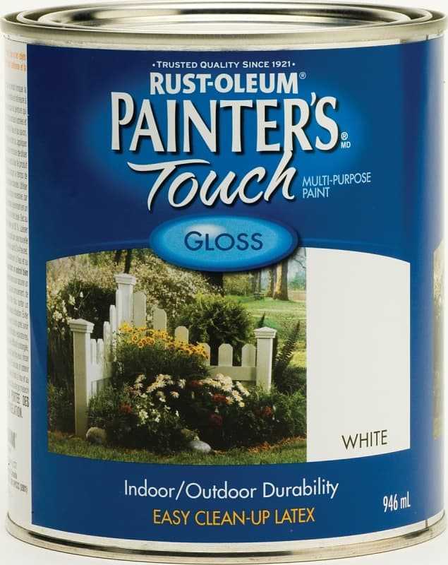 RUST-OLEUM PAINTER'S Touch 254943 Brush-On Paint, Gloss, White, 946 mL Can – image 1