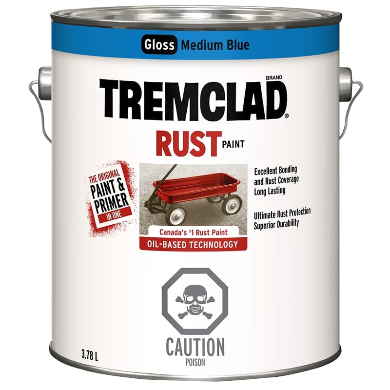 Tremclad 27009X155 Rust Preventative Paint, Oil, Gloss, Blue, 3.78 L, Can – image 1