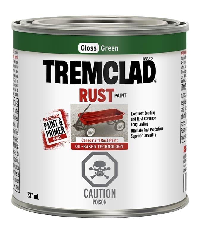 Tremclad 27029X125 Rust Preventative Paint, Oil, Gloss, Green, 237 mL, Can – image 1