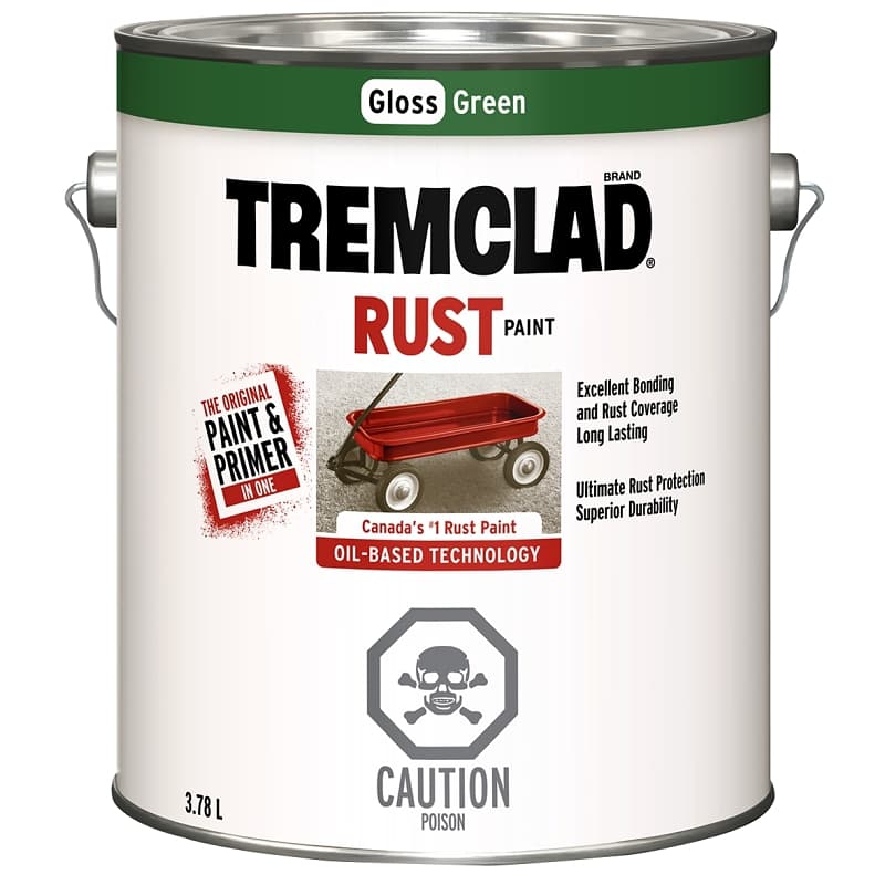 Tremclad 27029X155 Rust Preventative Paint, Oil, Gloss, Green, 3.78 L, Can – image 1