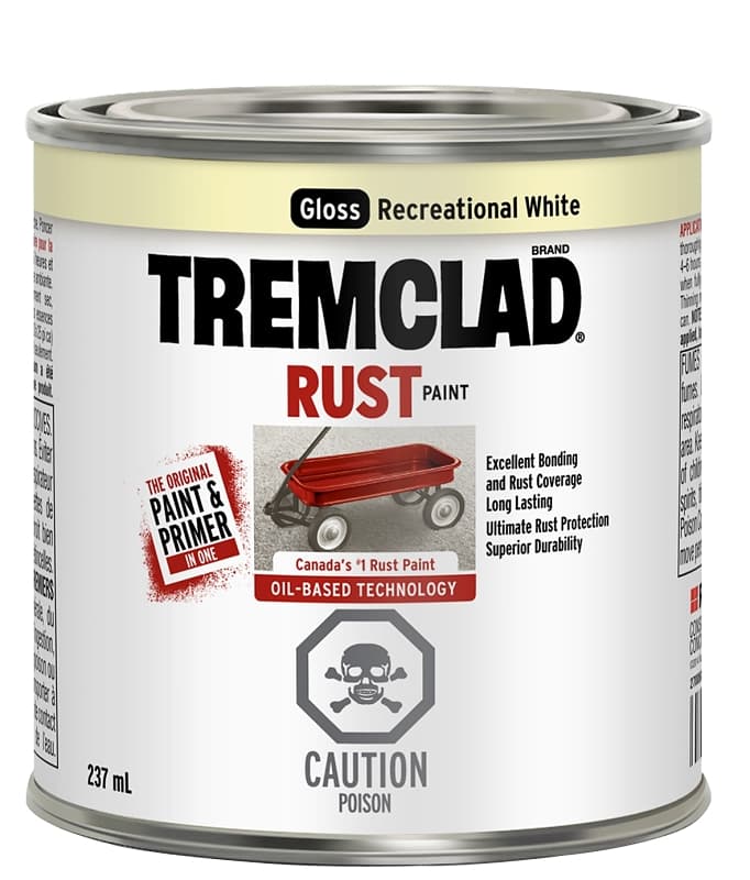 Tremclad 27032X125 Rust Preventative Paint, Oil, Gloss, Recreational White, 237 mL, Can – image 1