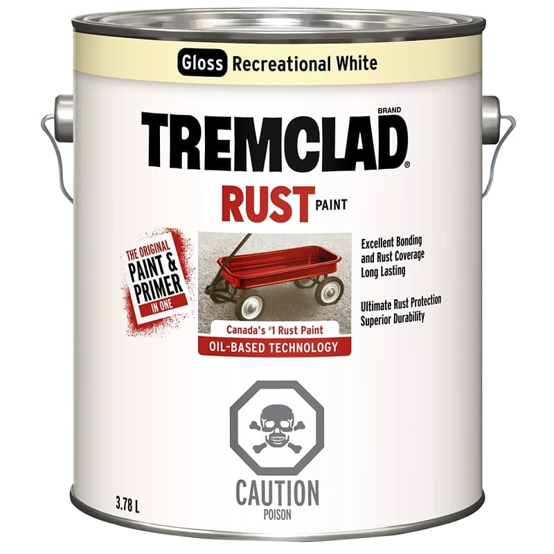 Tremclad 27032X155 Rust Preventative Paint, Oil, Gloss, Recreational White, 3.78 L, Can – image 1