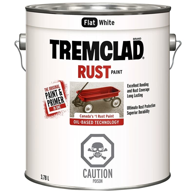 Tremclad 27061X155 Rust Preventative Paint, Oil, Flat, White, 3.78 L, Can, 265 to 440 sq-ft Coverage Area – image 1