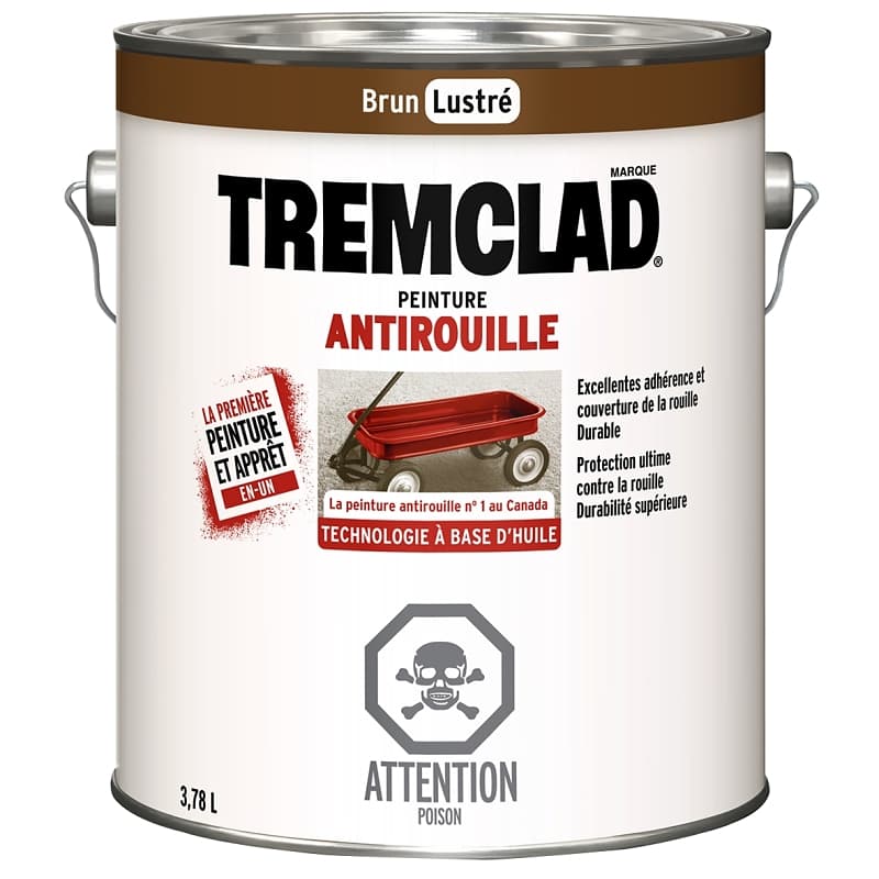 Tremclad 27095X155 Rust Preventative Paint, Oil, Gloss, Brown, 3.78 L, Can – image 1