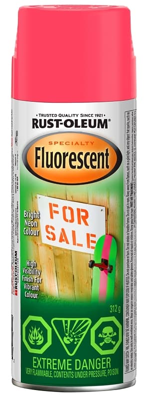 Rust-Oleum N1959830 Fluorescent Spray Paint, Matte, Fluorescent Pink, 312 g, Can – image 1