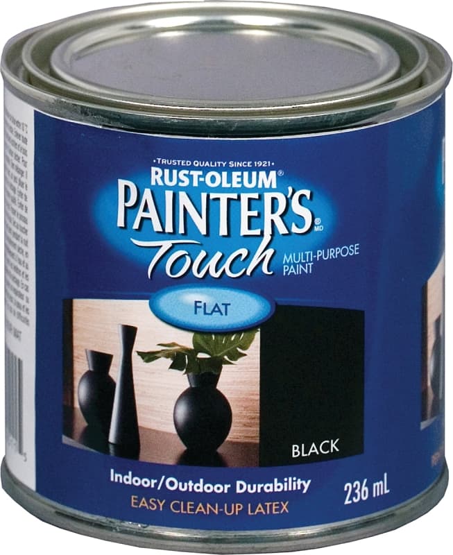 RUST-OLEUM PAINTER'S Touch N1976730 Brush-On Paint, Flat, Black, 236 mL Can – image 1