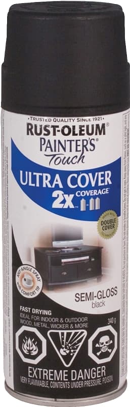 Rust-Oleum 262390 Spray Paint, Semi-Gloss, Black, 340 g, Can – image 1