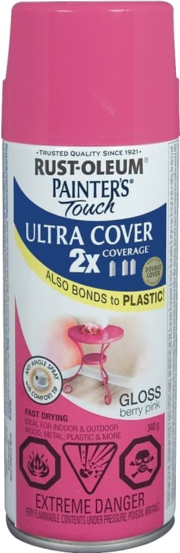 Rust-Oleum 268394 Spray Paint, Gloss, Berry Pink, 340 g, Can – image 1