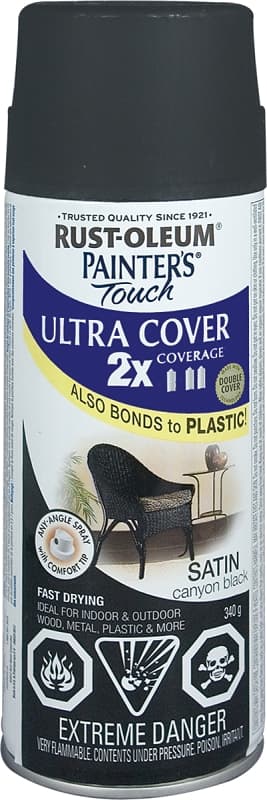 Rust-Oleum 268407 Spray Paint, Satin, Canyon Black, 340 g, Can – image 1