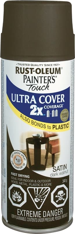 Rust-Oleum 268411 Spray Paint, Satin, Dark Walnut, 340 g, Can – image 1