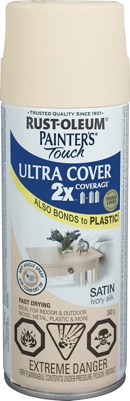 Rust-Oleum 268415 Spray Paint, Satin, Ivory Silk, 340 g, Can – image 1