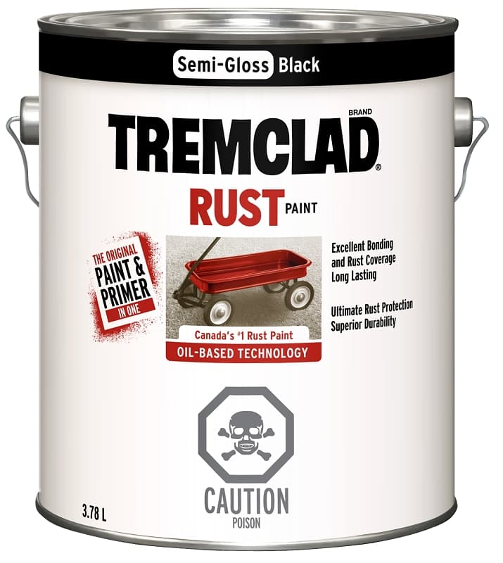 Tremclad 270S26X155 Rust Preventative Paint, Oil, Semi-Gloss, Black, 3.78 L, Can – image 1