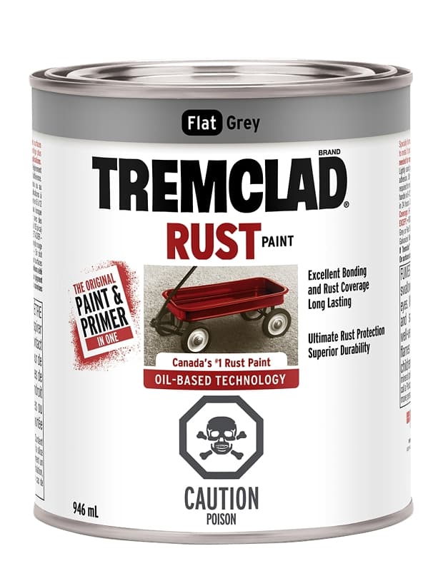 Tremclad 254912 Rust Preventative Paint, Oil, Flat, Gray, 946 mL, Can – image 1