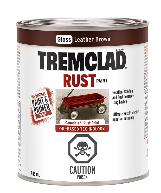 Tremclad 254919 Rust Preventative Paint, Oil, Flat, Leather Brown, 946 mL, Can, 66 to 110 sq-ft Coverage Area – image 1