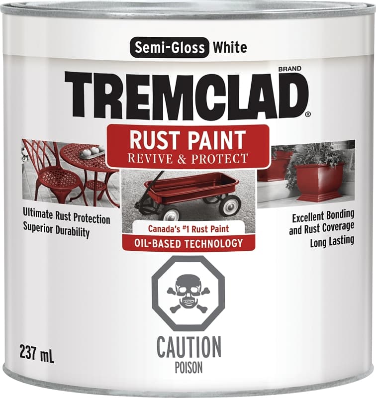 Tremclad 270S25X125 Rust Preventative Paint, Oil, Semi-Gloss, White, 237 mL, Can – image 1
