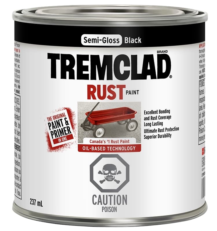 Tremclad 270S26X125 Rust Preventative Paint, Oil, Semi-Gloss, Black, 237 mL, Can – image 1
