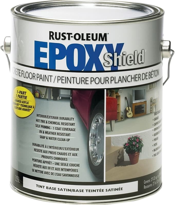 RUST-OLEUM EPOXYSHIELD N239133 Floor Paint, Satin, Armour Gray, 3.55 L Can – image 1