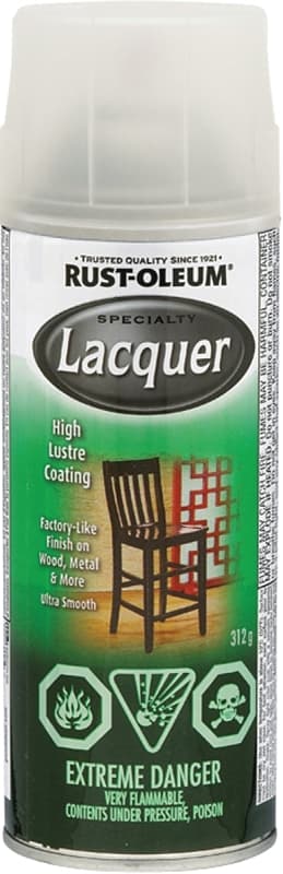 Rust-Oleum N1906830 Lacquer, Liquid, White, 312 g, Aerosol Can – image 1